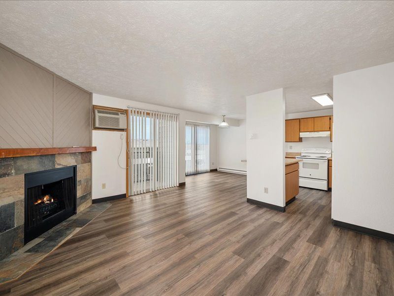 Entry and living room, unit style 2A